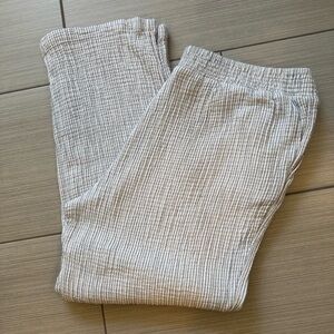 J. Jill Ribbed Cream Wide-Leg Pull-On Pants